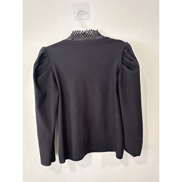 ZARA TRF Stand Laser Cut Collar Long Sleeve Shirt Sweater Size Medium 2191 - Picture 2 of 6